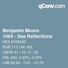 Color code: Benjamin Moore - 1664 - Sea Reflections | qconv.com