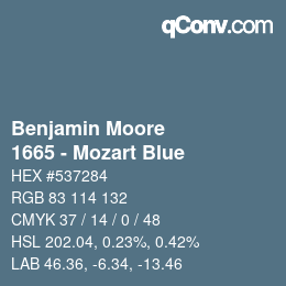 Farbcode: Benjamin Moore - 1665 - Mozart Blue | qconv.com