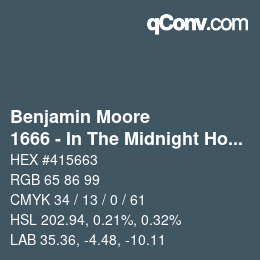 Code couleur: Benjamin Moore - 1666 - In The Midnight Hour | qconv.com