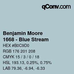 Color code: Benjamin Moore - 1668 - Blue Stream | qconv.com