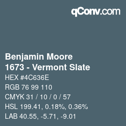 Color code: Benjamin Moore - 1673 - Vermont Slate | qconv.com
