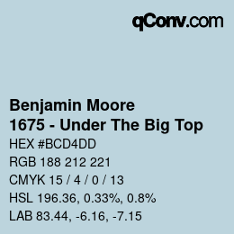 カラーコード: Benjamin Moore - 1675 - Under The Big Top | qconv.com