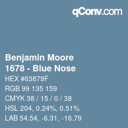 Farbcode: Benjamin Moore - 1678 - Blue Nose | qconv.com