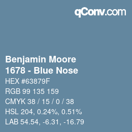 Color code: Benjamin Moore - 1678 - Blue Nose | qconv.com