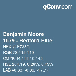 Farbcode: Benjamin Moore - 1679 - Bedford Blue | qconv.com