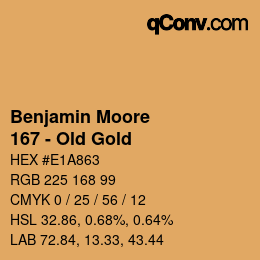 Color code: Benjamin Moore - 167 - Old Gold | qconv.com