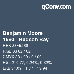 Farbcode: Benjamin Moore - 1680 - Hudson Bay | qconv.com