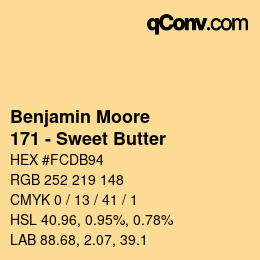 Código de color: Benjamin Moore - 171 - Sweet Butter | qconv.com