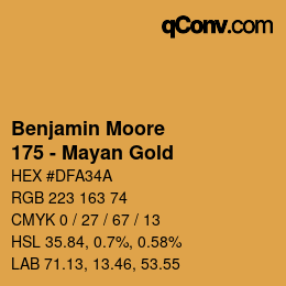 Farbcode: Benjamin Moore - 175 - Mayan Gold | qconv.com