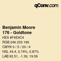 Code couleur: Benjamin Moore - 176 - Goldtone | qconv.com