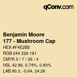 Código de color: Benjamin Moore - 177 - Mushroom Cap | qconv.com