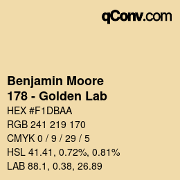 Código de color: Benjamin Moore - 178 - Golden Lab | qconv.com