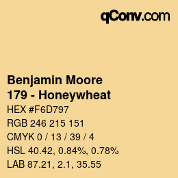 Code couleur: Benjamin Moore - 179 - Honeywheat | qconv.com