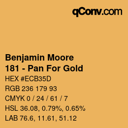 Code couleur: Benjamin Moore - 181 - Pan For Gold | qconv.com