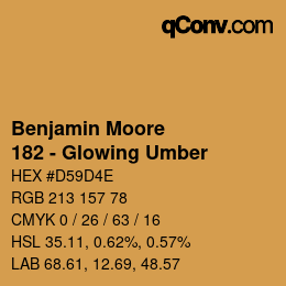 Code couleur: Benjamin Moore - 182 - Glowing Umber | qconv.com