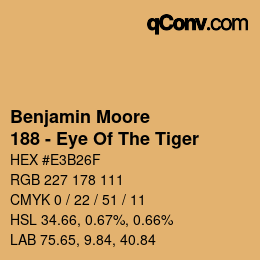 Code couleur: Benjamin Moore - 188 - Eye Of The Tiger | qconv.com