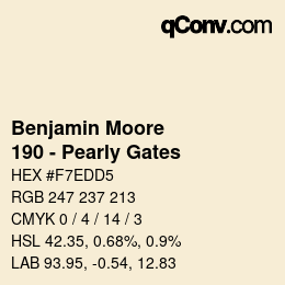 Color code: Benjamin Moore - 190 - Pearly Gates | qconv.com