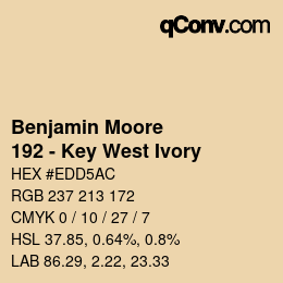 Code couleur: Benjamin Moore - 192 - Key West Ivory | qconv.com