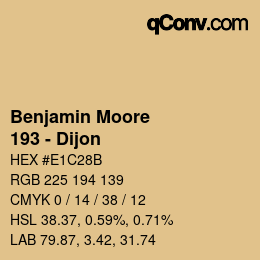 Code couleur: Benjamin Moore - 193 - Dijon | qconv.com