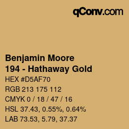 Color code: Benjamin Moore - 194 - Hathaway Gold | qconv.com