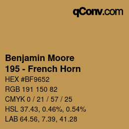 カラーコード: Benjamin Moore - 195 - French Horn | qconv.com