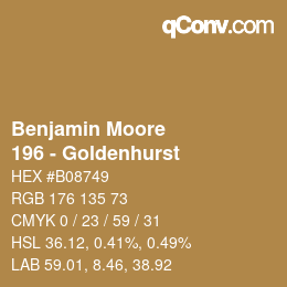 Color code: Benjamin Moore - 196 - Goldenhurst | qconv.com