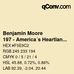 カラーコード: Benjamin Moore - 197 - America´s Heartland | qconv.com