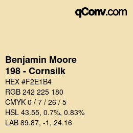 Code couleur: Benjamin Moore - 198 - Cornsilk | qconv.com