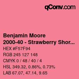 Color code: Benjamin Moore - 2000-40 - Strawberry Shortcake | qconv.com