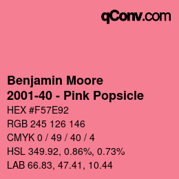 Color code: Benjamin Moore - 2001-40 - Pink Popsicle | qconv.com