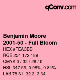 Farbcode: Benjamin Moore - 2001-50 - Full Bloom | qconv.com