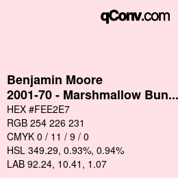 Color code: Benjamin Moore - 2001-70 - Marshmallow Bunny | qconv.com