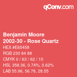 Color code: Benjamin Moore - 2002-30 - Rose Quartz | qconv.com
