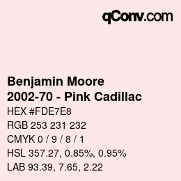 Color code: Benjamin Moore - 2002-70 - Pink Cadillac | qconv.com