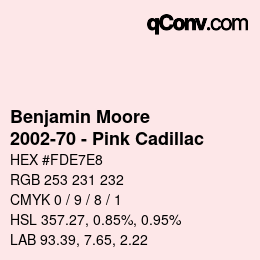 Code couleur: Benjamin Moore - 2002-70 - Pink Cadillac | qconv.com