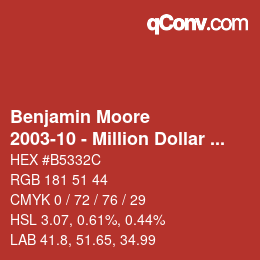 Color code: Benjamin Moore - 2003-10 - Million Dollar Red | qconv.com