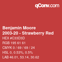 Color code: Benjamin Moore - 2003-20 - Strawberry Red | qconv.com
