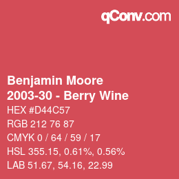 Color code: Benjamin Moore - 2003-30 - Berry Wine | qconv.com
