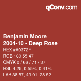 Farbcode: Benjamin Moore - 2004-10 - Deep Rose | qconv.com