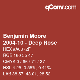 Código de color: Benjamin Moore - 2004-10 - Deep Rose | qconv.com