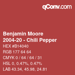 Color code: Benjamin Moore - 2004-20 - Chili Pepper | qconv.com