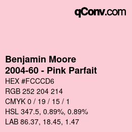Código de color: Benjamin Moore - 2004-60 - Pink Parfait | qconv.com
