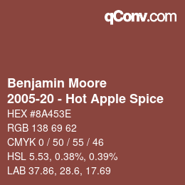 Farbcode: Benjamin Moore - 2005-20 - Hot Apple Spice | qconv.com