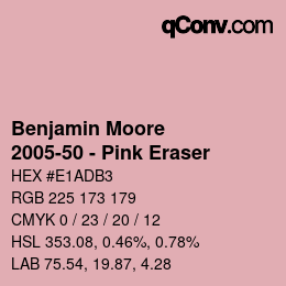 Código de color: Benjamin Moore - 2005-50 - Pink Eraser | qconv.com