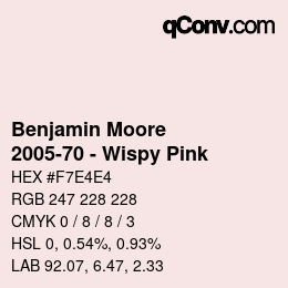 Color code: Benjamin Moore - 2005-70 - Wispy Pink | qconv.com