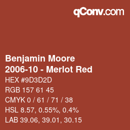 Color code: Benjamin Moore - 2006-10 - Merlot Red | qconv.com