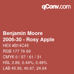 Color code: Benjamin Moore - 2006-30 - Rosy Apple | qconv.com