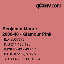Color code: Benjamin Moore - 2006-40 - Glamour Pink | qconv.com
