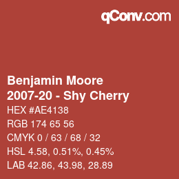 Color code: Benjamin Moore - 2007-20 - Shy Cherry | qconv.com