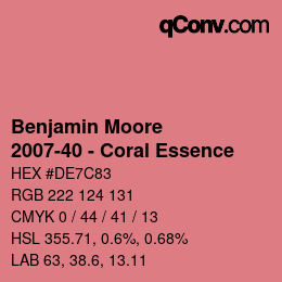 Farbcode: Benjamin Moore - 2007-40 - Coral Essence | qconv.com